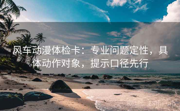 风车动漫体检卡：专业问题定性，具体动作对象，提示口径先行
