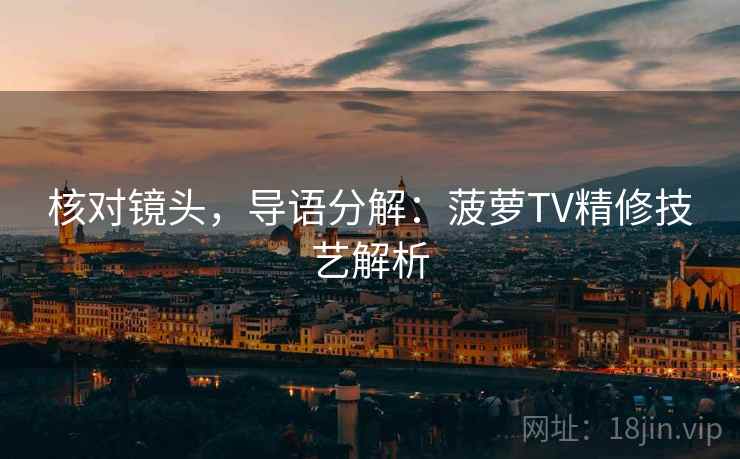 核对镜头，导语分解：菠萝TV精修技艺解析