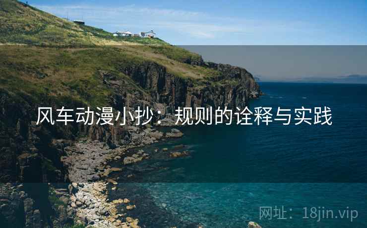风车动漫小抄:规则的诠释与实践 风车动漫小抄:规则的诠释与实践